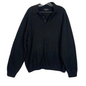 Garret Scott Mens Black 100% Extra Fine Merino Wool Size XXL